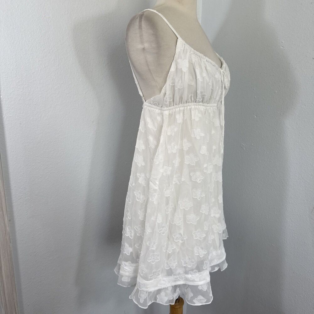 Princess Polly Mini Dress Womens 8 White Babydoll Fairy Whimsical Y2K 90s - Picture 4 of 12